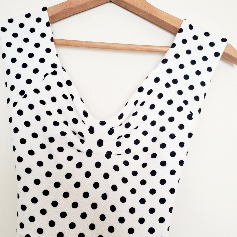 Anthropologie black and white polka dot tank dress - Picture 5 of 8